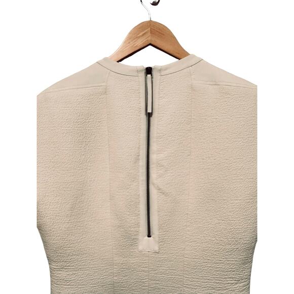 Helmut Lang Erosion Pockets Cotton Wool Textured Mini Sheath Cream Ivory Dress 2 - Picture 11 of 15